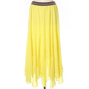 Anthropologie Large Elastic Waist Vanessa Virginia Colima Yellow Skirt Large L
